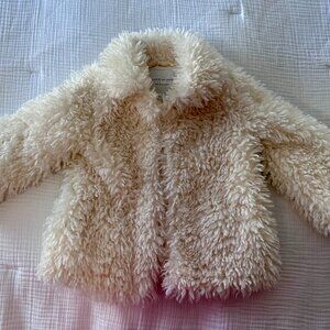 Janie and Jack Faux Fur Coat Girls size 5-6